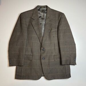 Vintage Orvis Wool Brown Houndstooth Tweed Blazer Sport Coat Jacket Men’s 40S